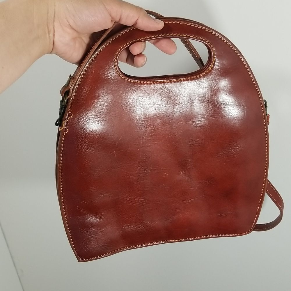 {Floto} Leather Pietrini Satchel Crossbody Bag